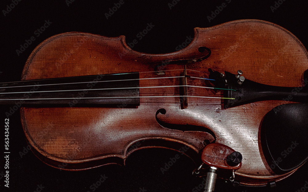 Fototapeta premium violin on black background