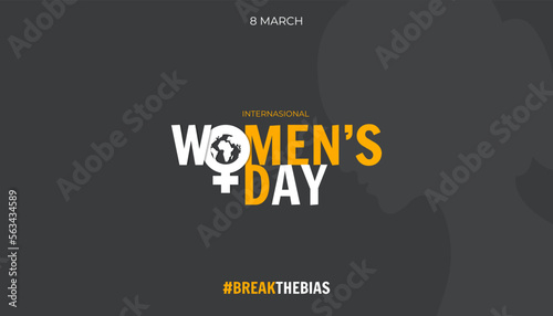  International women day background, with women silhouette on Black background, for wallpaper, flyer etc.