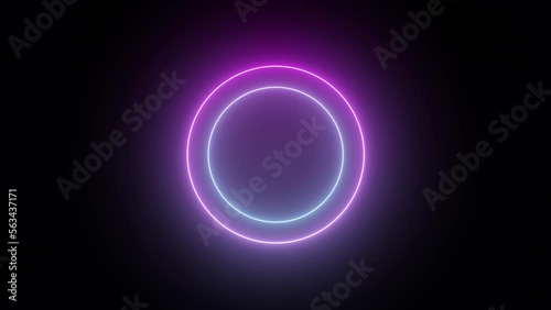 Seamless Loop Cycle Neon Button Sign Light Ellipse Symbol LED