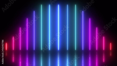 Seamless Loop Colorful Flicker Neon Light Technology VJ Loop Floor Dancing Stage