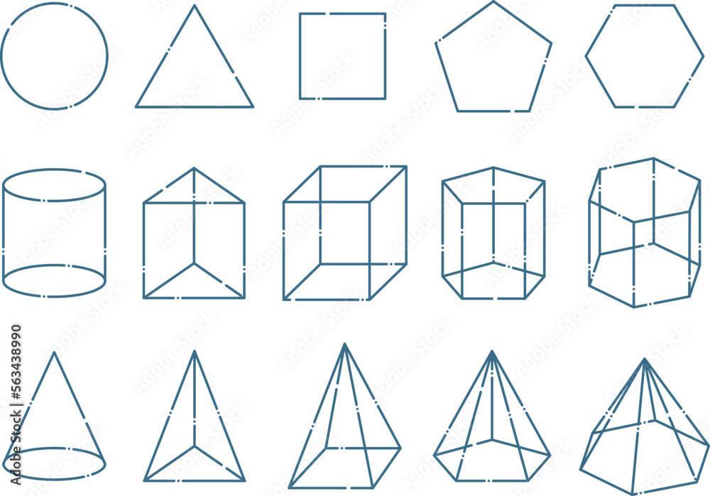 Fototapeta premium 数学などに使えるいろんな形の図形セット