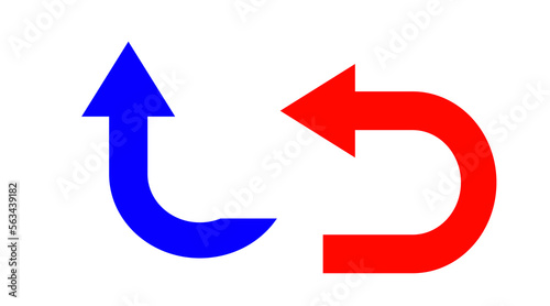 Red Blue arrow icon, red color arrow indicator Symbol