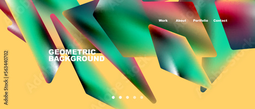 Landing page background template. Abstract geometric shapes composition. Vector illustration for wallpaper, banner, background