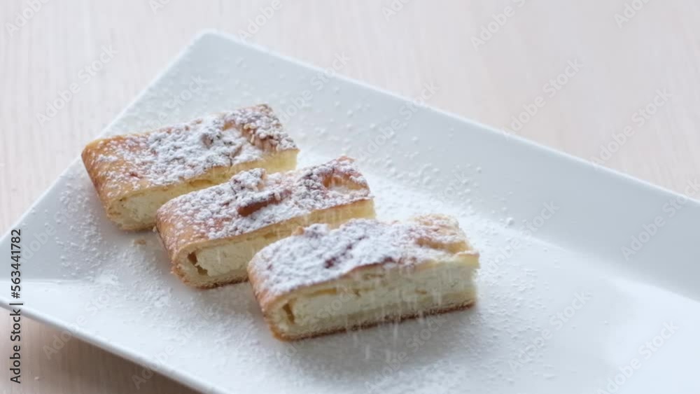 cheesecake curd strudel sliced sprinkled with powdered sugar dough is separated from curd creating drawing ad benefits of cooking show recipes restaurant serving delicious on unrealistically beautiful cheesecake curd strudel sliced sprinkled with powdered sugar dough is separated from curd creating drawing ad benefits of cooking show recipes restaurant serving delicious on unrealistically beautiful