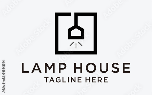 logo design lamp with house simple modern