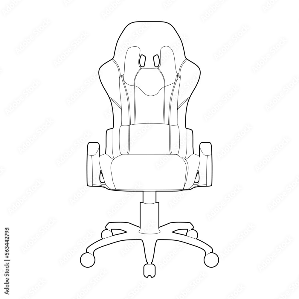 The best computer gaming chair outline, vector illustration in trendy style. Editable graphic resources for many purposes. The best computer gaming chair outline, vector illustration in trendy style. Editable graphic resources for many purposes.