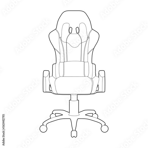 The best computer gaming chair outline, vector illustration in trendy style. Editable graphic resources for many purposes.