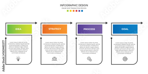 Steps business data visualization timeline process infographic template design with icons