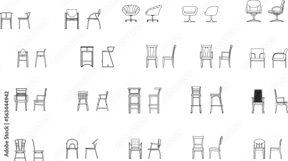 front view vector sketch of black and white living room sitting chair front view vector sketch of black and white living room sitting chair