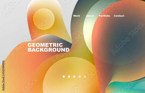 Abstract liquid background for your landing page design. Web page for website or mobile app wallpaper