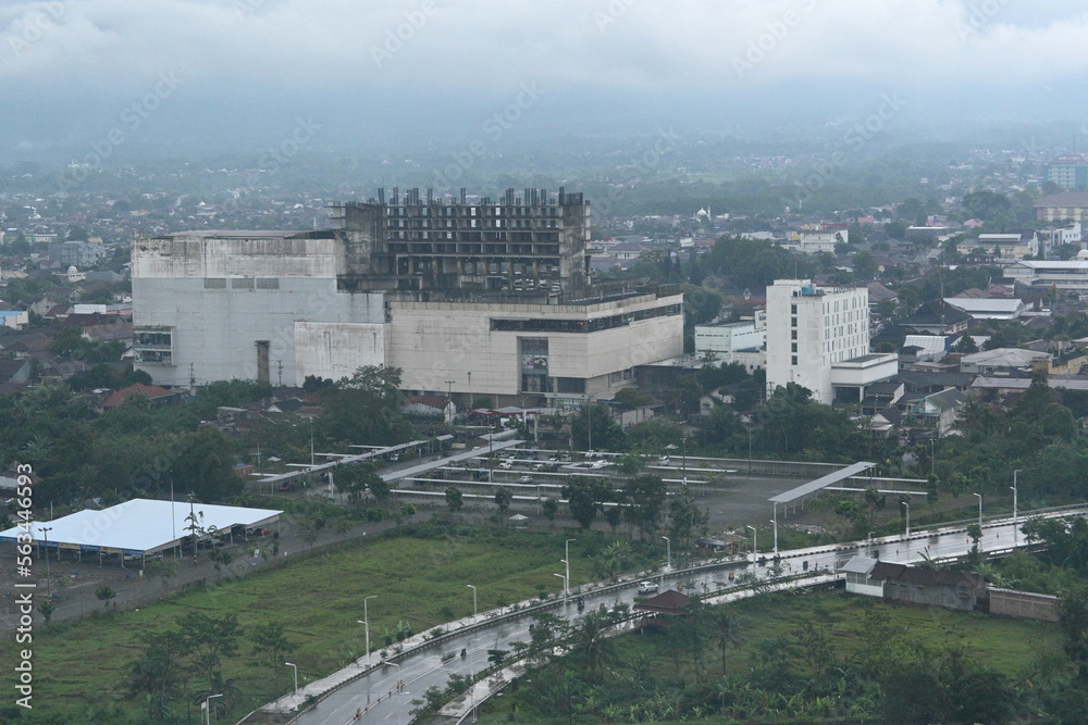 Overcast view of purwokerto city from the top of Pandang tower
Overcast view of purwokerto city from the top of Pandang tower