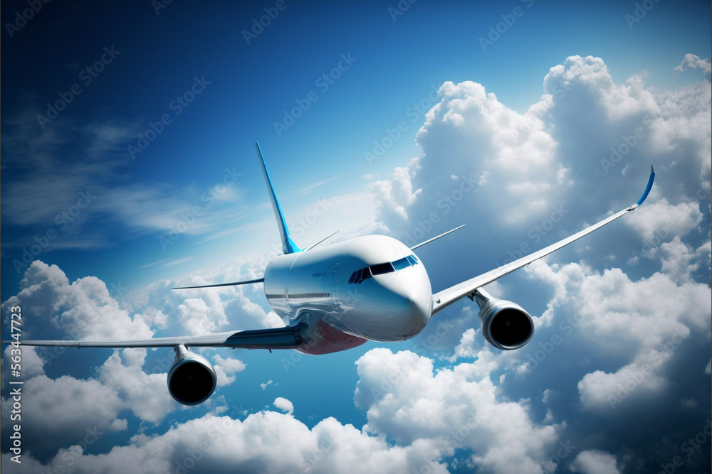 Fototapeta premium Illustrating the Skies: The Art of Airplanes (AI Generated)