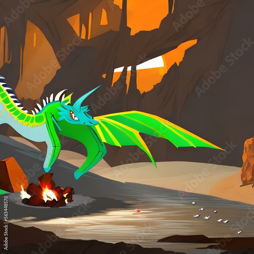 A dragon in a cave with a treasure hoard3, Generative AI