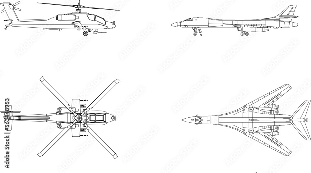 set of icons vector sketch illustration of advanced fighter plane design looking various sides set of icons vector sketch illustration of advanced fighter plane design looking various sides