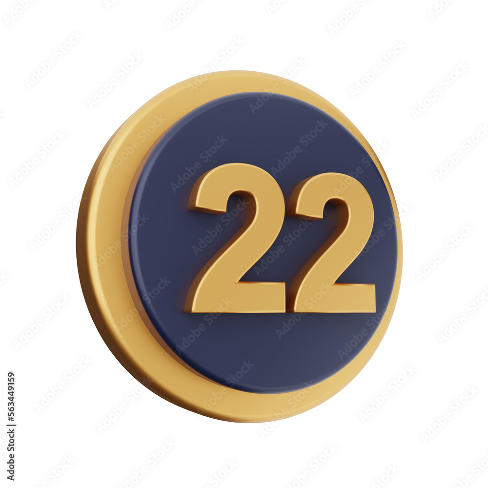 3d number icon illustration render