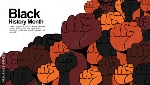 Black lives matter hand illustration groups of black history month