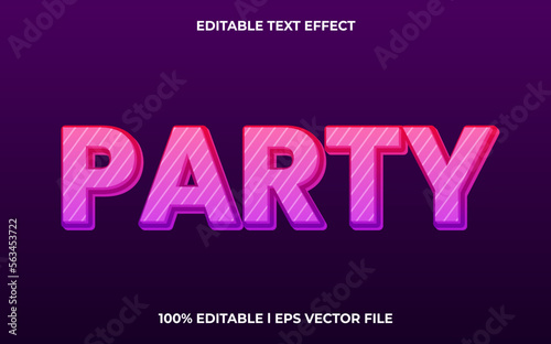 Party editable text effect, lettering typography font style, esport 3d trendy for tittle
