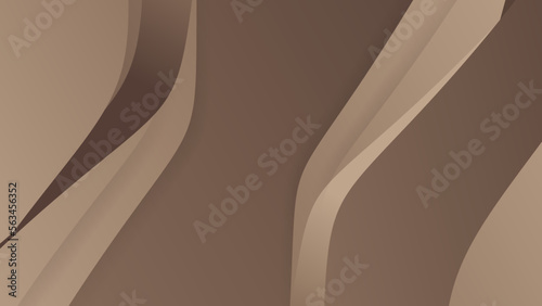 Light brown abstract background. A stream of wavy lines on a light brown background. Abstract wave background. Vector illustration.