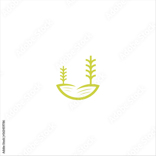 Agriculture logo design  agronomy  wheat farm  rural country farming field  natural harvest vector.