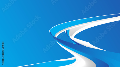 Blue abstract wave background. Modern poster with gradient 3d flow shape. Innovation background design for the cover, landing page.