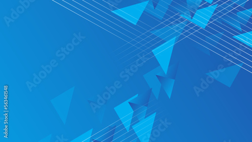 Abstract blue triangles pattern geometric background with diagonal lines.