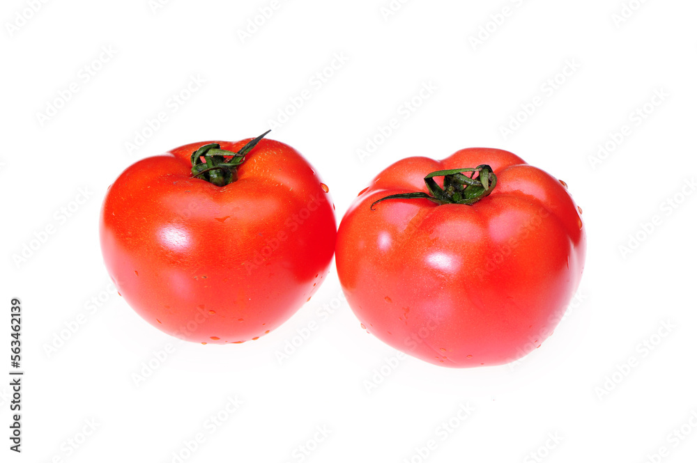 Two tomatoes isolated on white background Two tomatoes isolated on white background