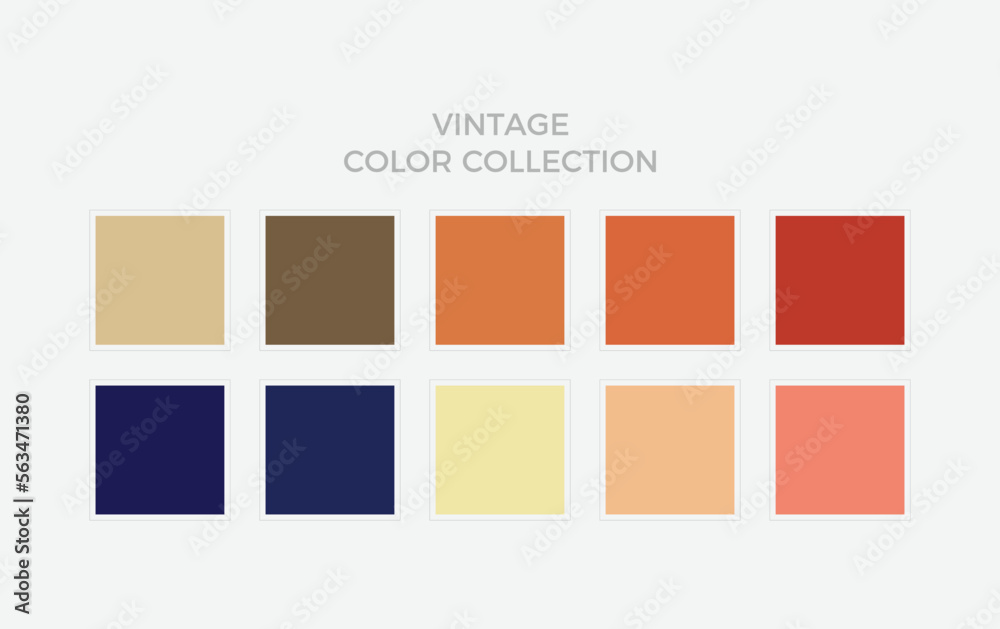 Fashion Trend Vintage Color guide palette 2024-25. An example of a ...