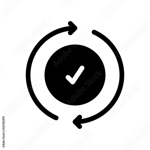 Actuality Isolated Silhouette Solid Line Icon with actuality, , sync Infographic Simple Vector Illustration