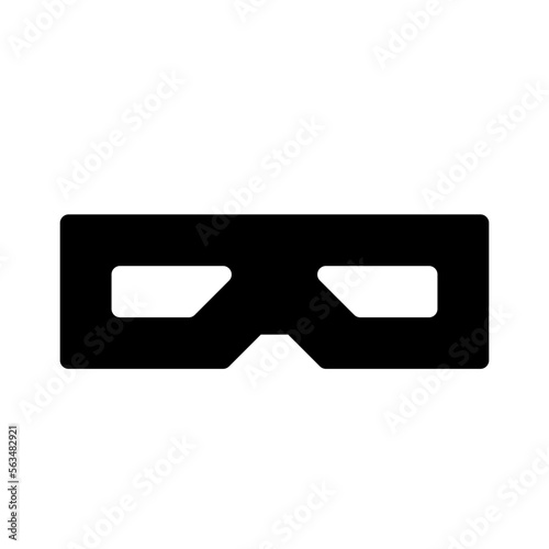 Stereograph Isolated Silhouette Solid Line Icon with stereograph, , cinema, glass, glasses, goggles Infographic Simple Vector Illustration