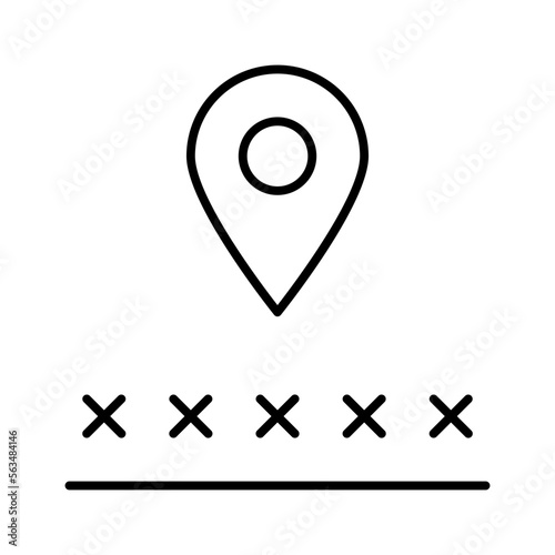 Postcode Isolated Silhouette Solid Line Icon with postcode, location, zip Infographic Simple Vector Illustration