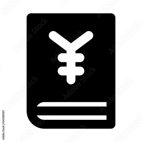 Bankbook Isolated Silhouette Solid Line Icon with bankbook, book, finance, money Infographic Simple Vector Illustration