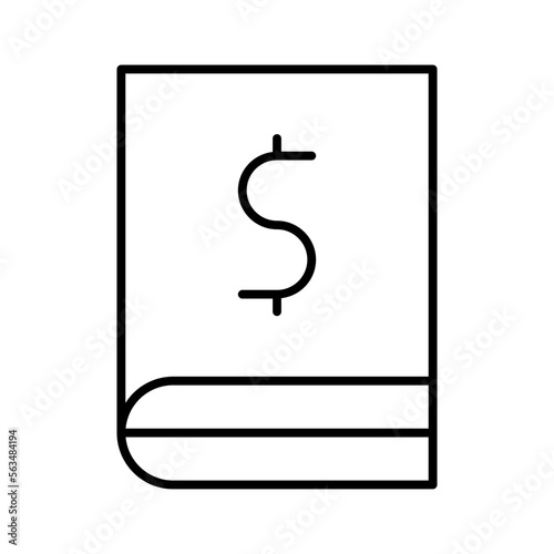 Bankbook Isolated Silhouette Solid Line Icon with bankbook, book, finance, money Infographic Simple Vector Illustration