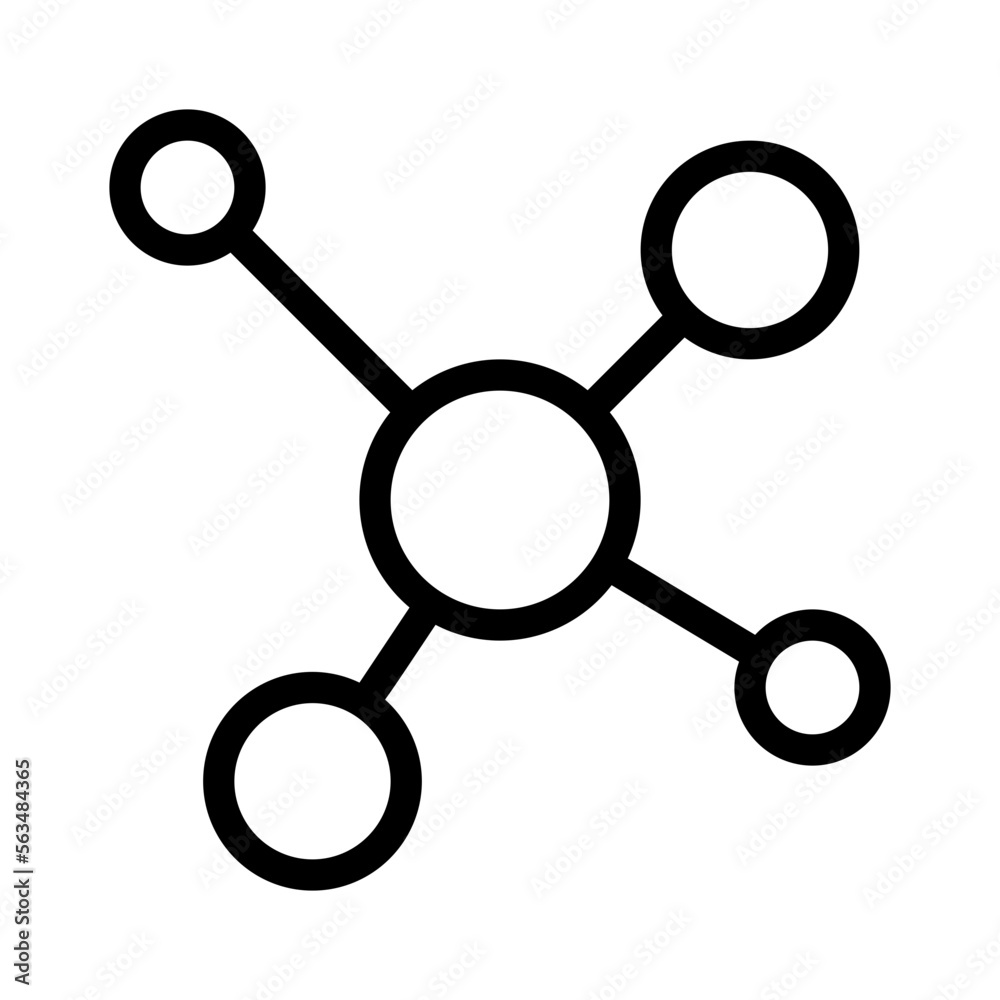 Atomizing Isolated Silhouette Solid Line Icon with atomizing, connect Infographic Simple Vector Illustration