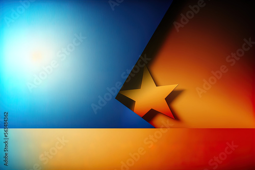 Orange Texas Star - Blue Background Concept Art photo
