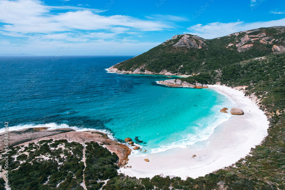 Aerial view of Little Beach in Two Peoples Bay in south west Western Australia