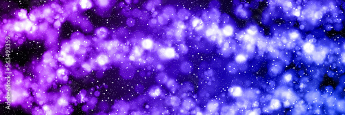 Deep space illustration. Starfield and nebula and clusters background. Banner design template
