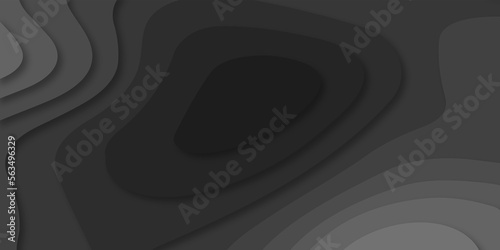 Abstract black Papercut banner concept. Paper carve black background for card poster brochure flyer design in lines black colors. Vector illustration. Cover layout template. Material design concept.