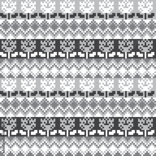 Floral Fair Isle Seamless Pattern Design