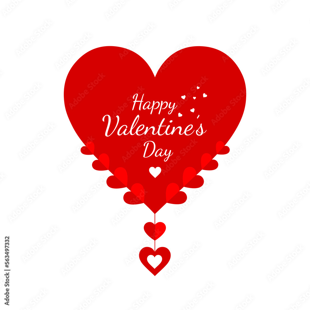 red heart on white, Valentines day background with heart pattern and typography of happy valentines day text . Vector illustration. Wallpaper, flyers, invitation, posters, brochure, banners ,Vector de