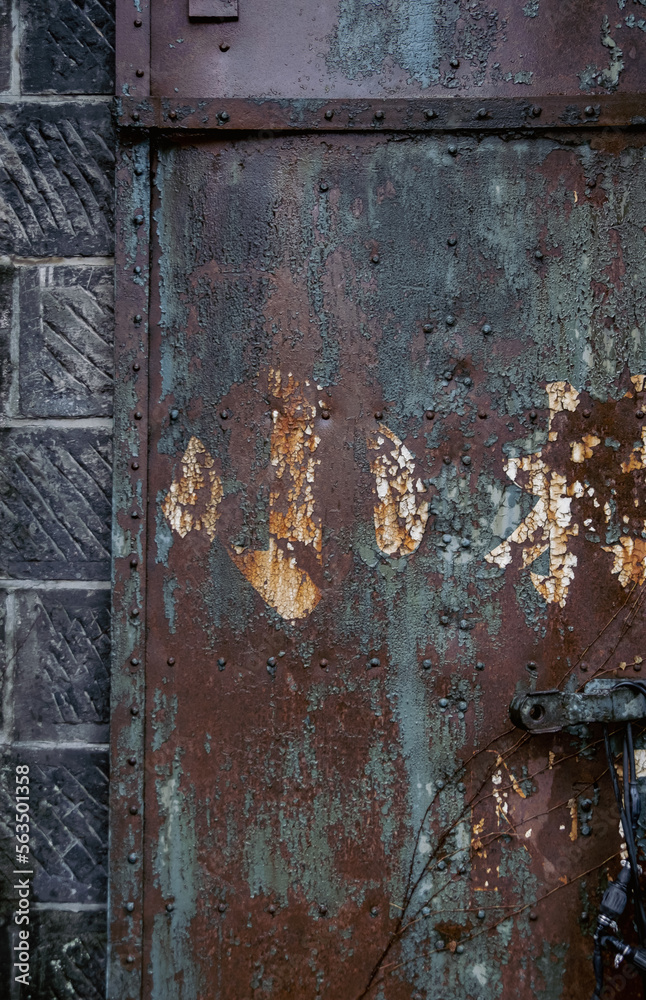 iron door in an old warehouse - Otaru Hokkaido Japan iron door in an old warehouse - Otaru Hokkaido Japan