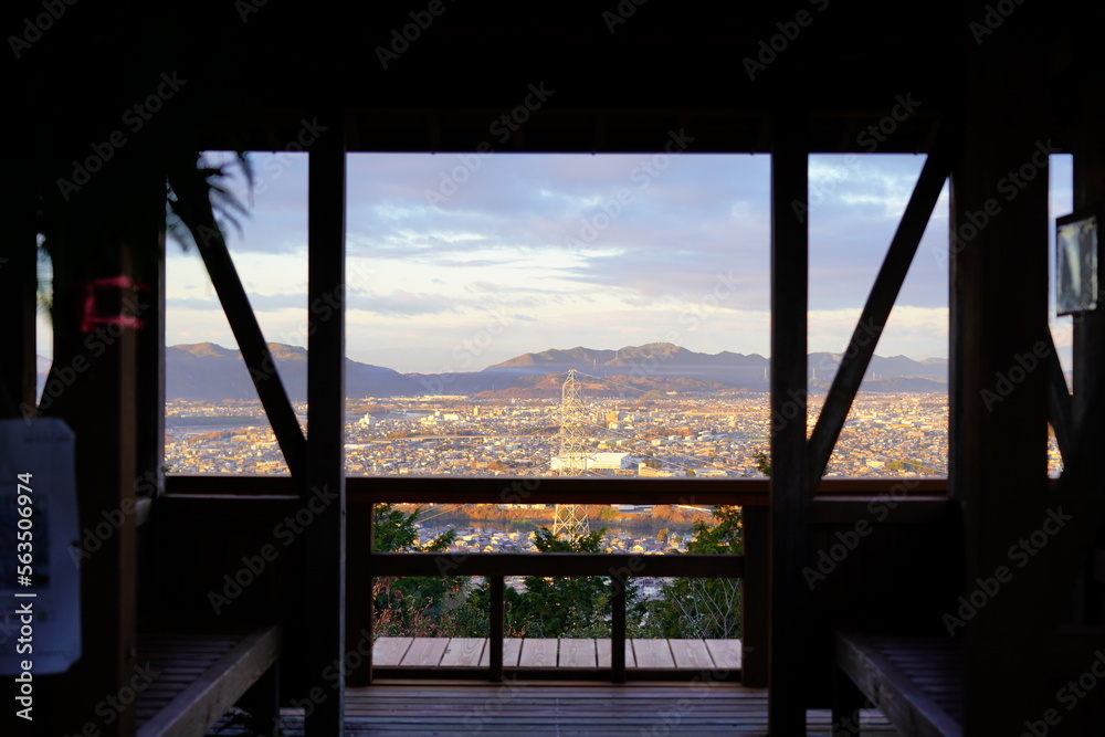 米田白山展望台の東屋からの風景