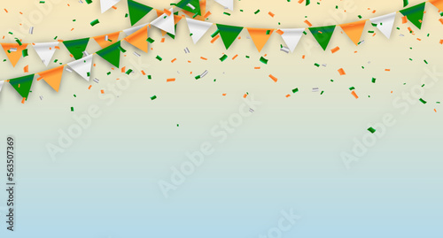 Indian Independence Day Happy Independence day of India. Vector banner with Indian flag symbol and colors. Indian national holiday festive poster, banner, or greeting card design
