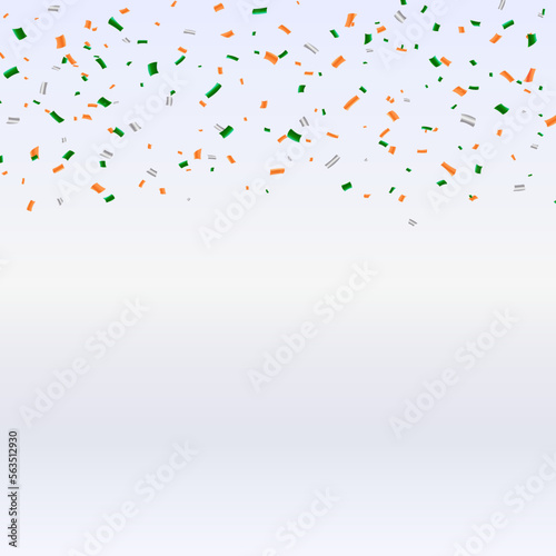 Indian Independence Day Happy Independence day of India. Vector banner with Indian confetti symbol and colors. Indian national holiday festive poster, banner, or greeting card design