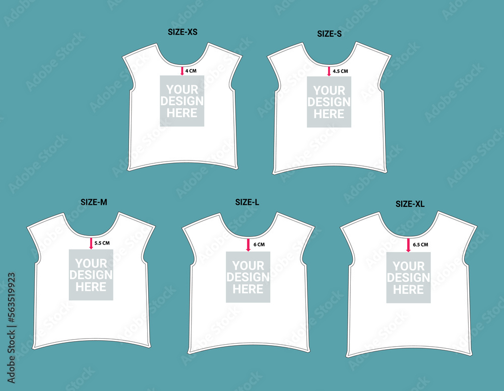 Apparel sewing pattern with chest print design position measurement