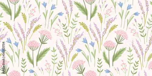 Floral seamless pattern. Vector design for paper, cover, fabric, interior decor and other