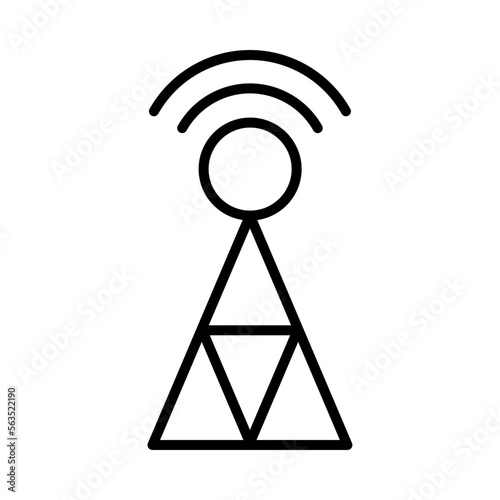 Antenna Isolated Silhouette Solid Line Icon with antenna, broadcast, media, news, reporting, satellite Infographic Simple Vector Illustration