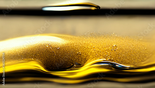 Olive or engine oil splash with waves luxury. generative ai.