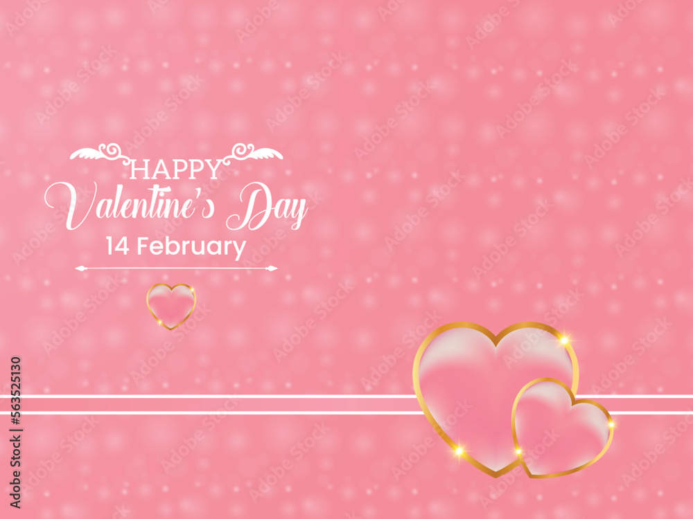 Cute background with decorative love hearts for valentine’s day.