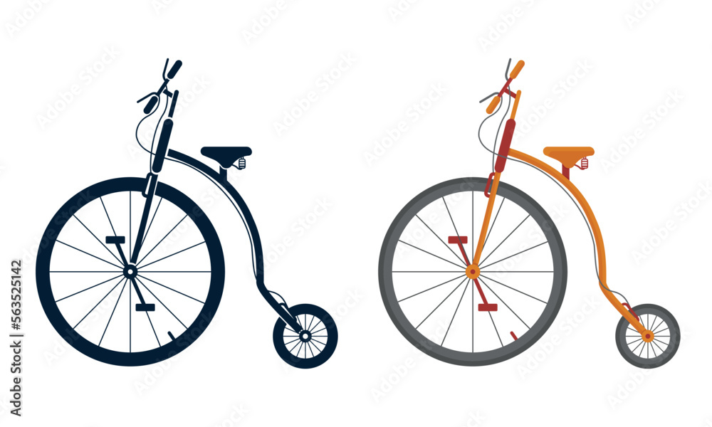 Fototapeta premium Penny Farthing Creative Vector Illustrations With Clip Art Creative Hi-Quality Vector.Creative Modern Minimal Simple Design