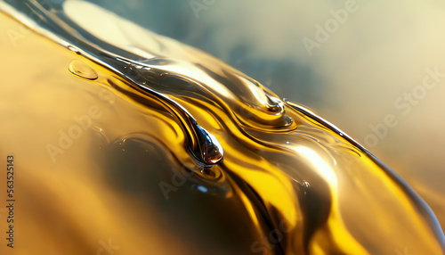 Olive or engine oil splash with waves luxury. generative ai.